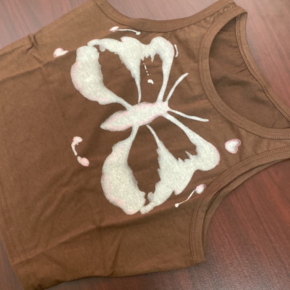 Butterfly print crop tank top size small NWT - Picture 10 of 14